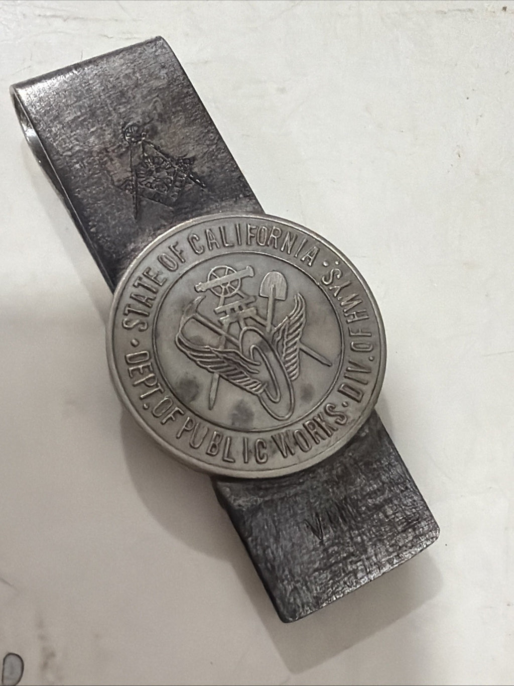 Vintage California Division Of Highways Sterling Silver Commemorative Money Clip0