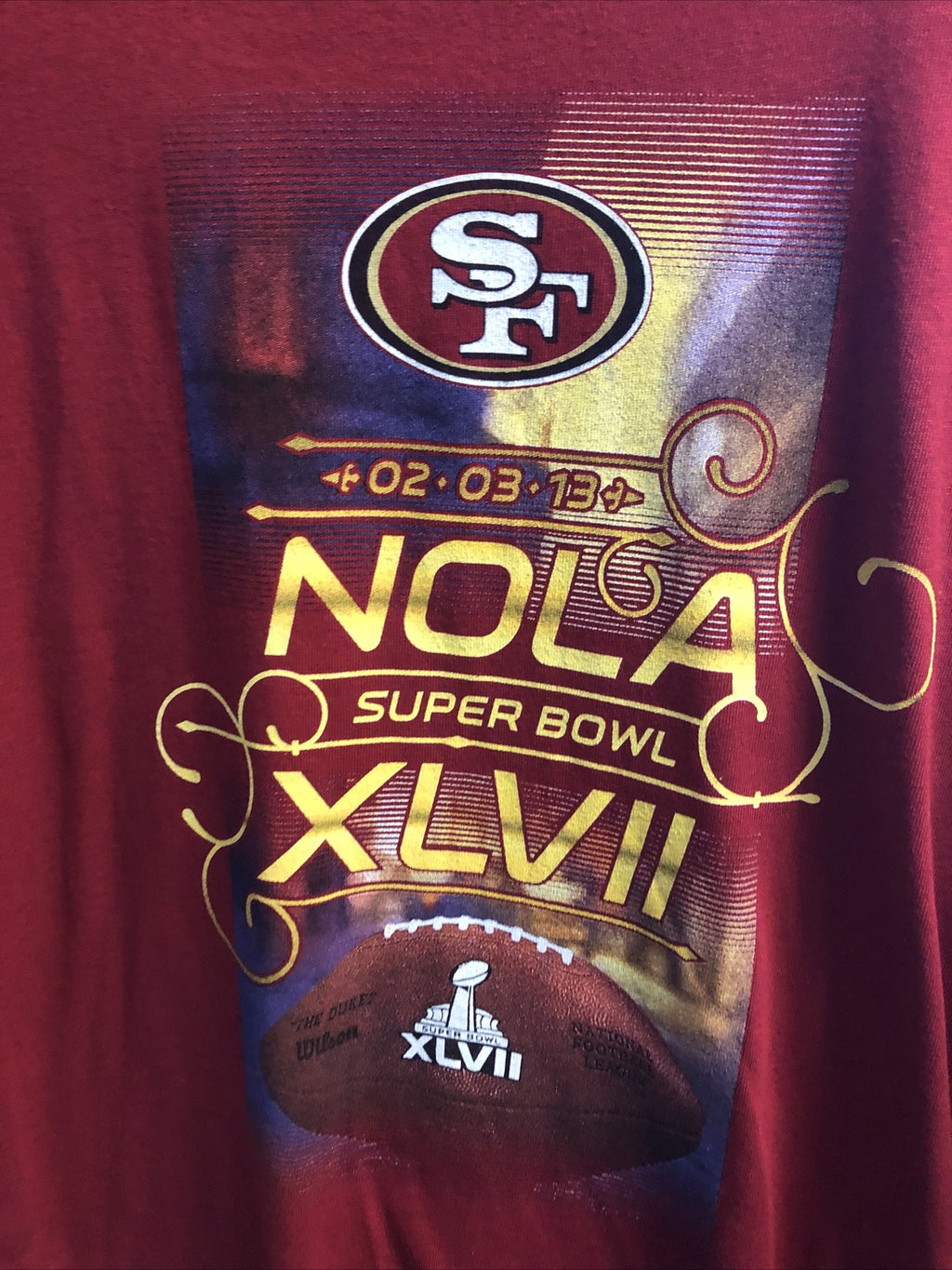 SAN FRANCISCO 49ers Nola Super Bowl XLVII Shirt Size XL1