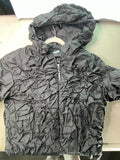PRADA 2007 Ruffled Runched Pleated Nylon Hoodie Sz 38 S0