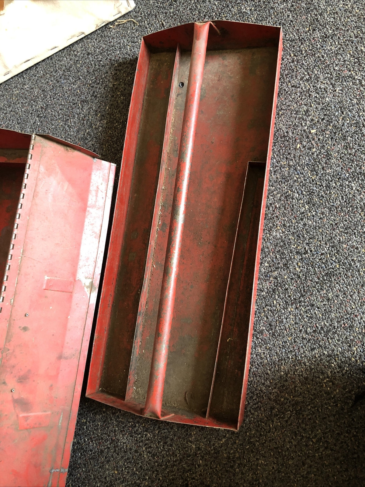 RARE Vintage Red PROTO Tools 100HR Portable Tool Box With Removable Tray 21x8.5”7