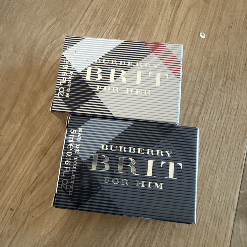 Burberry Brit Fragrance Sample Set - For Her EDP & For Him EDT 5ml Travel Vials2