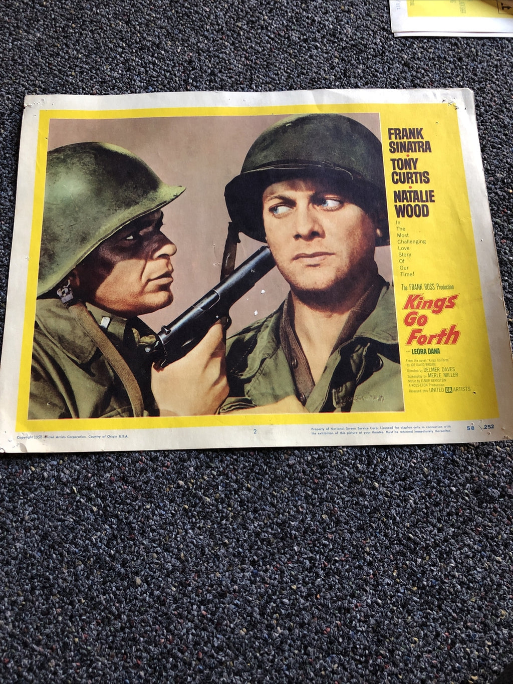 Kings Go Forth 1958 Original Lobby Card Frank Sinatra Tony Curtis #20