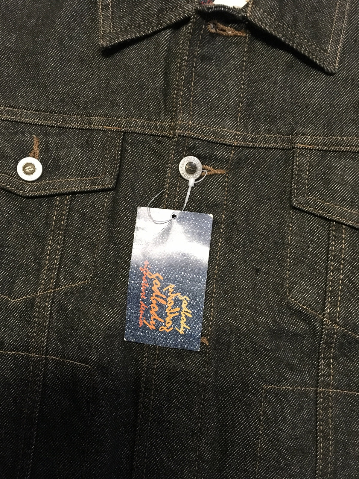 Nos vintage Godbody faded 90s button up jean Pop jacket Grey Brown size M5