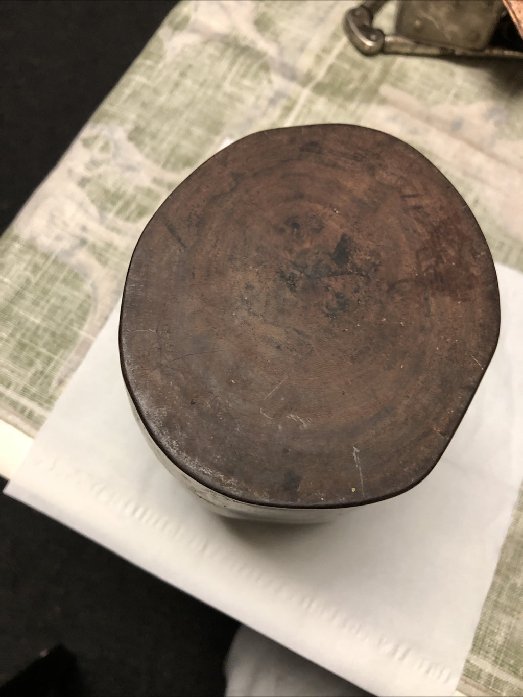 Vintage solid Wooden dice cup Candle Holder / Vase 5.5”x4”3