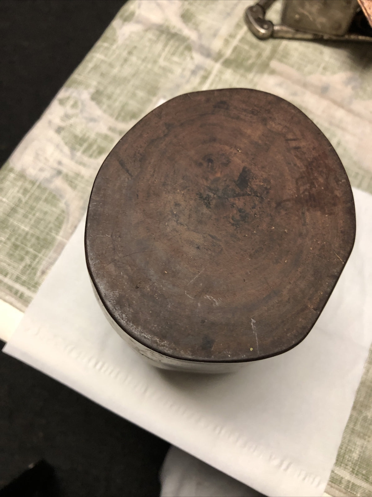 Vintage solid Wooden dice cup Candle Holder / Vase 5.5”x4”3