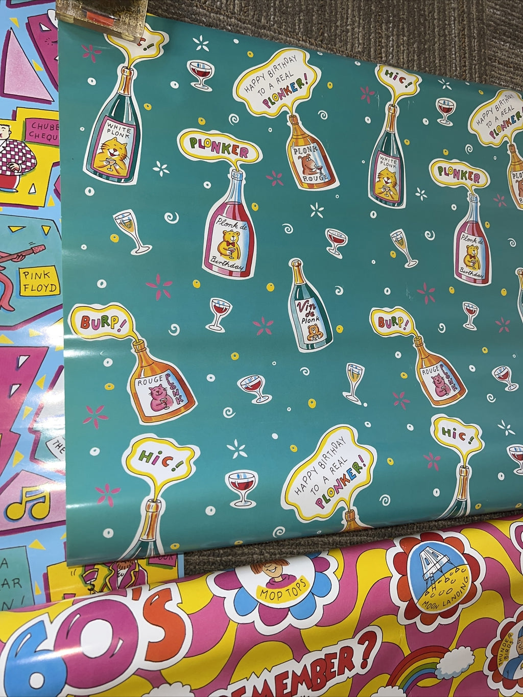 Vintage 60’s 70’s Poster Wrapping Paper Style, Vintage Nostalgia Wrappers6
