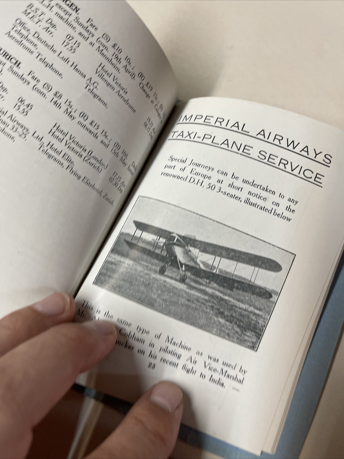 Imperial Airways 1926 AIRLINE TIMETABLE SCHEDULE Brochure flight Map8