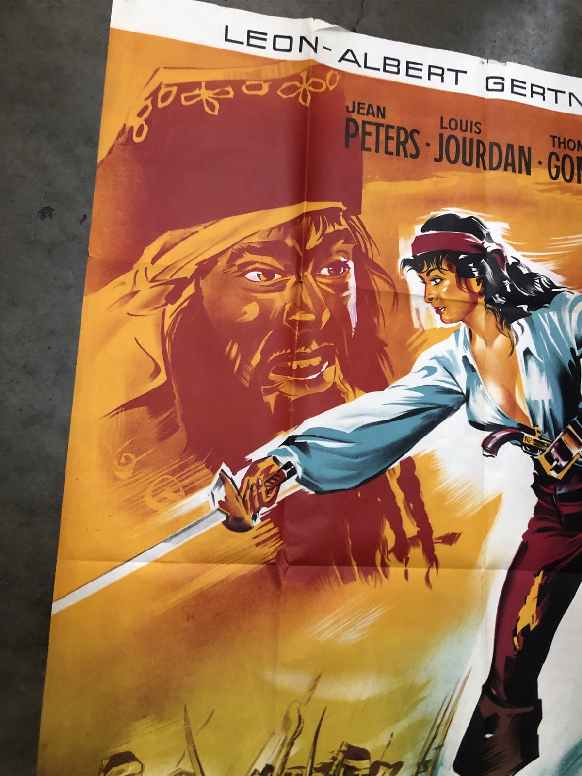1940s Pirate Of Antilles Les Flibustiere Antilles One Sheet Movie POSTER 62x45”1