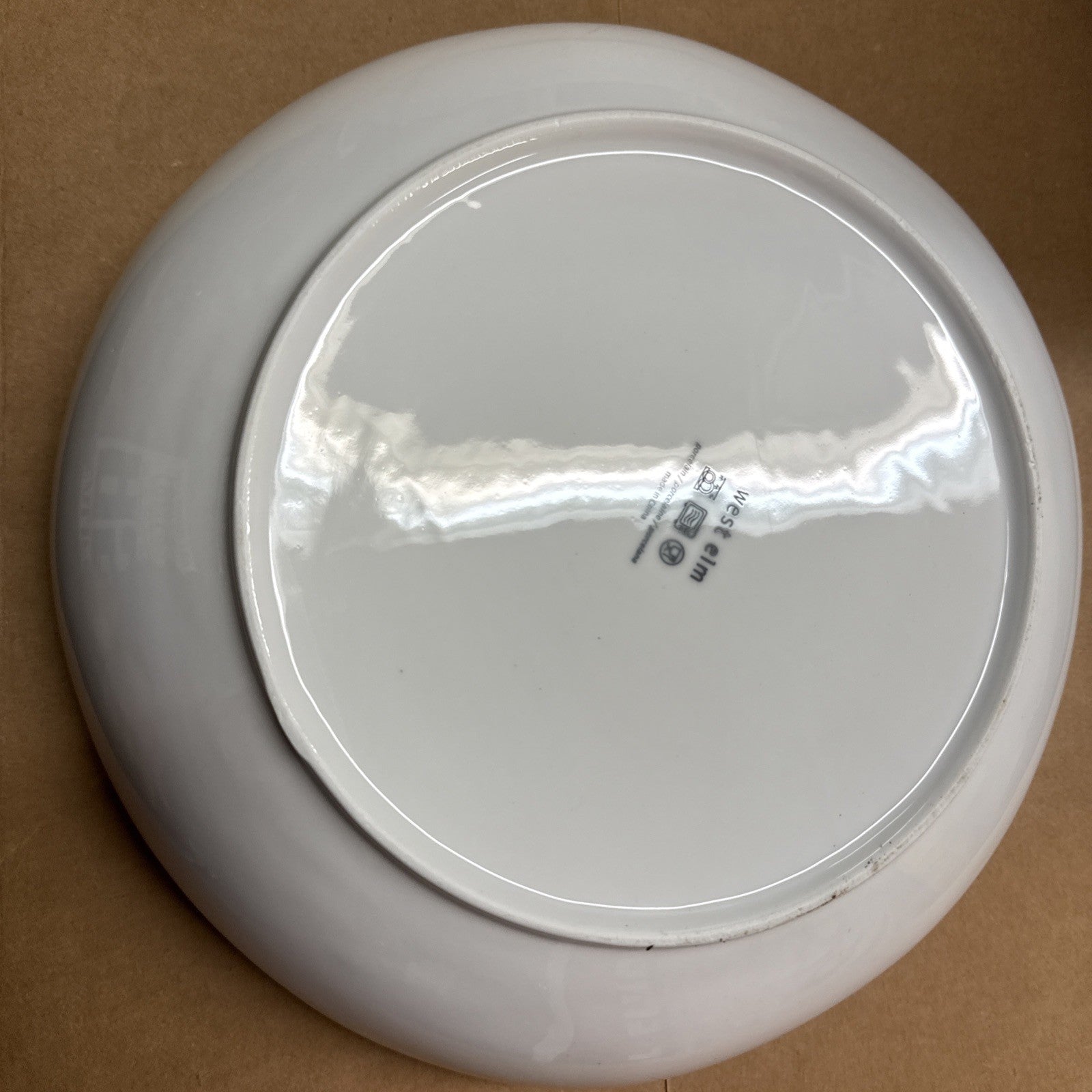 Large 13” West Elm  Organic Pasta Bread Fruit Bowl White3