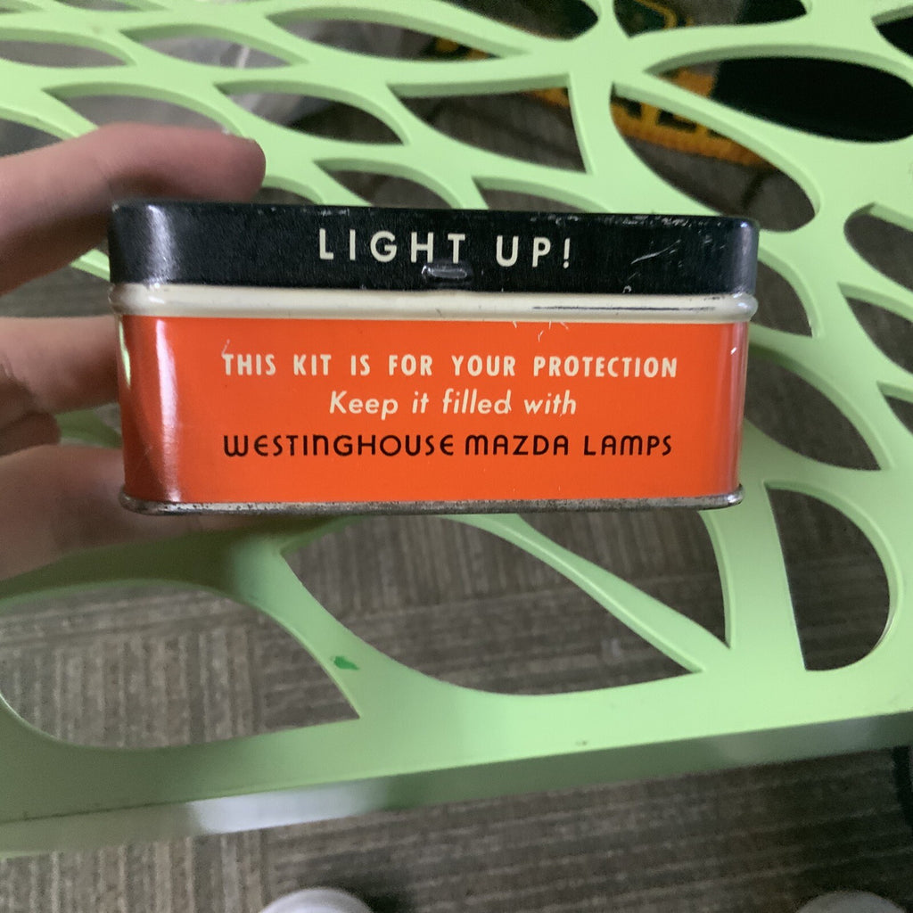 VINTAGE WESTINGHOUSE MAZDA LAMPS TIN GRAPHIC  1920s1