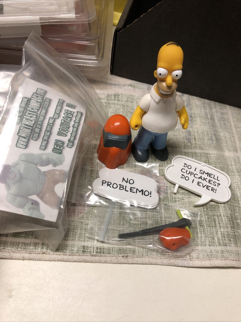 Vintage 1990 Homer Simpson Figurine With Accessories1