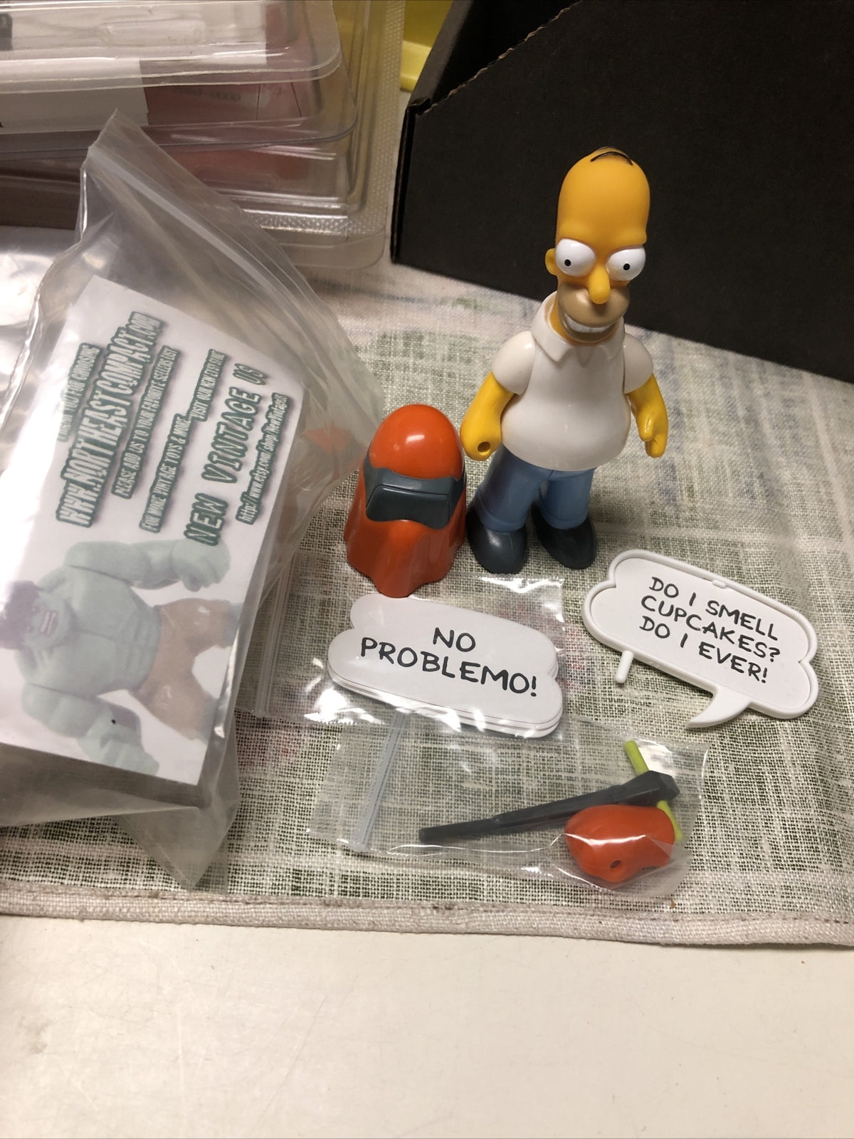 Vintage 1990 Homer Simpson Figurine With Accessories1