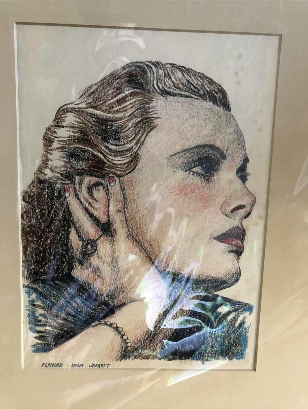 Hand drawn Frames Photo Of Elenore Holm Jarrett 20”X16”0