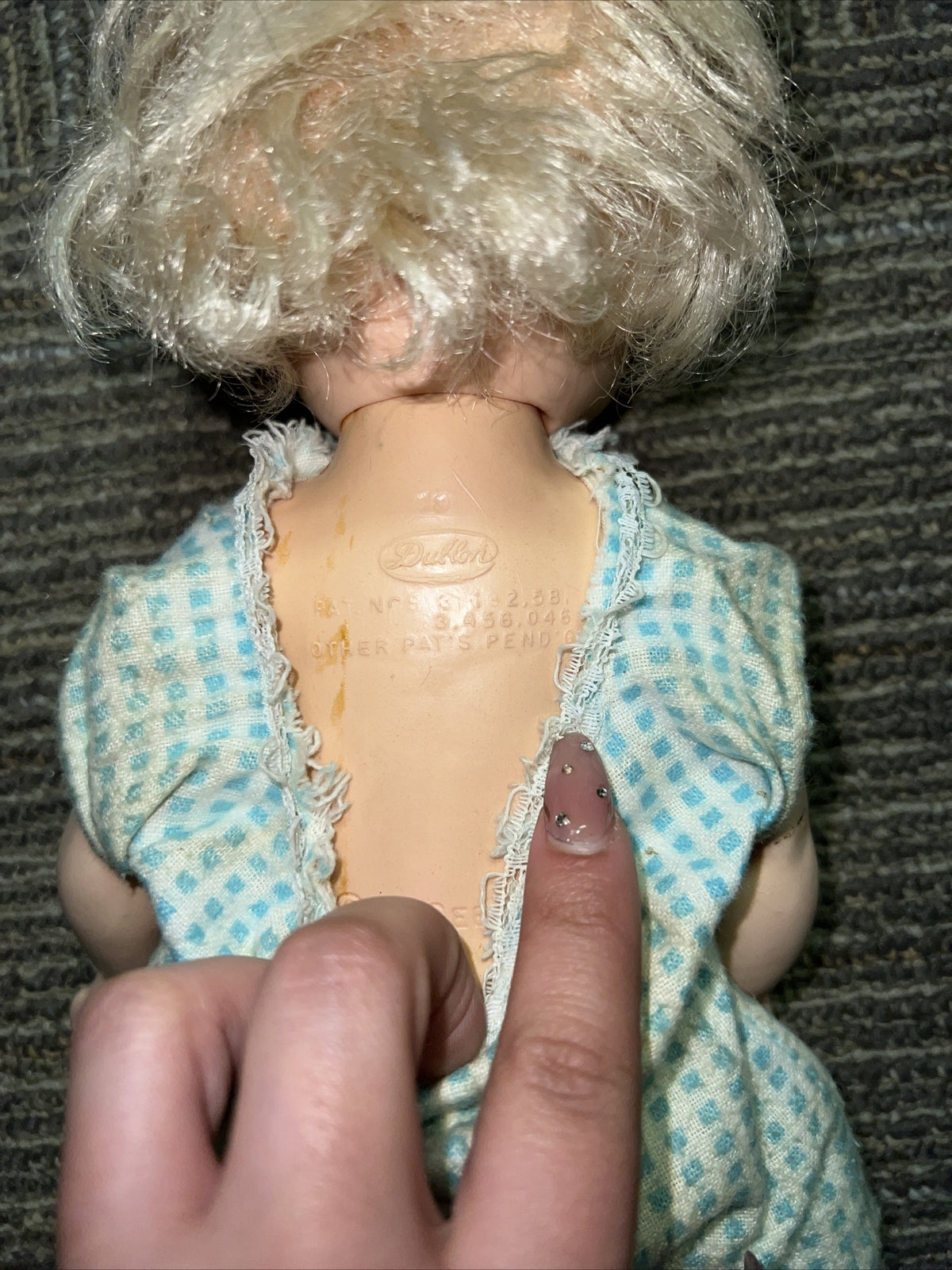 Vintage 1950’s Rubber Plastic Egee Toddler Doll 14p 12.5”3