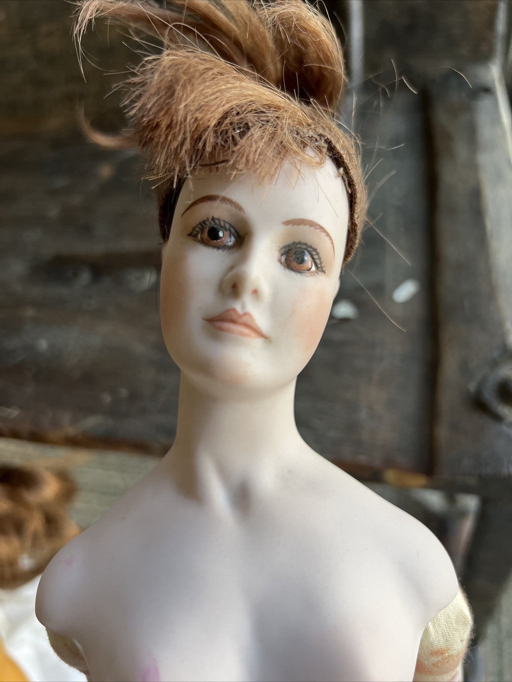 15” Vintage “Rose” Muriel Kramer Bisque Head Cloth Body Doll 19825