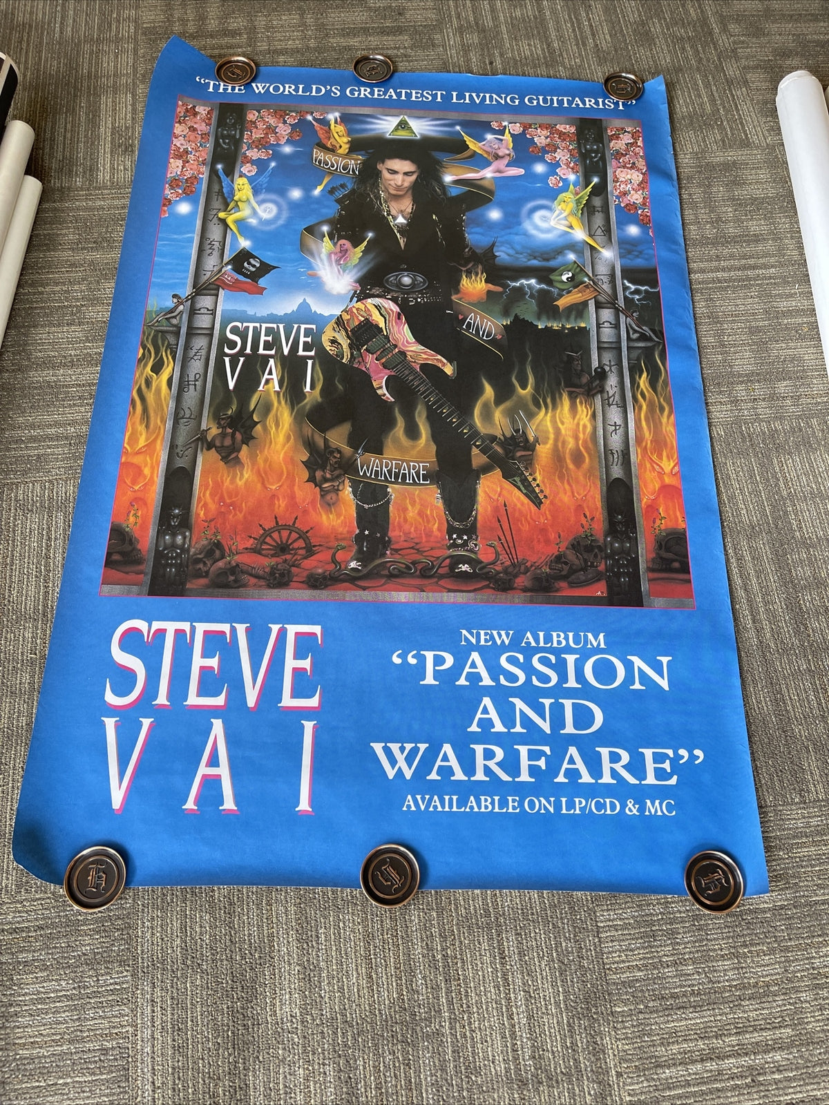 #80 1990 Steve Vai Passion And Warfare Subway Record Promo Poster 40x60”0