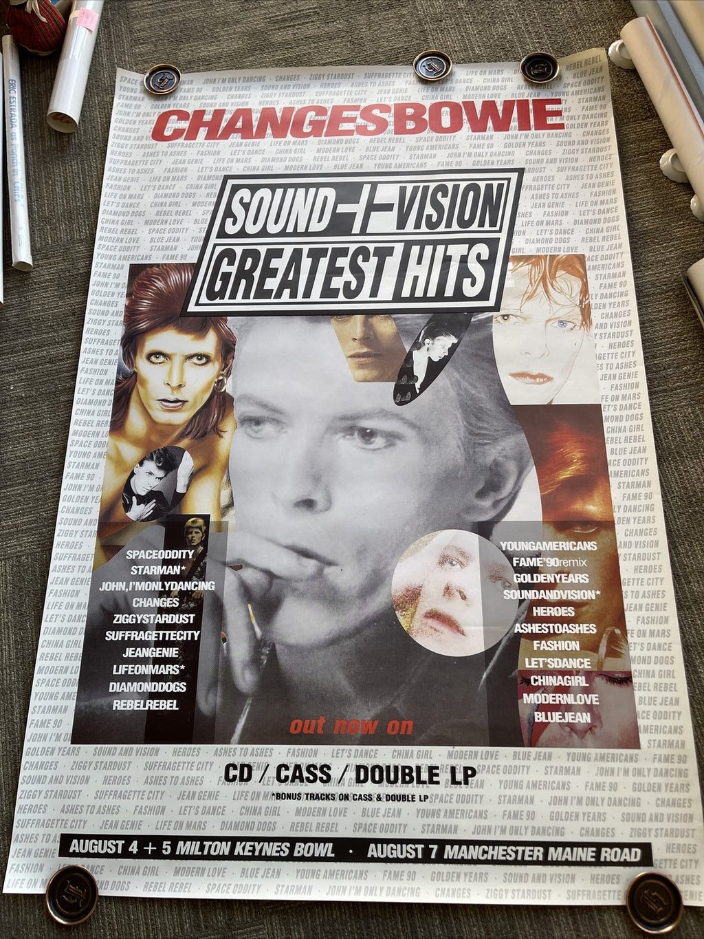 #184 DAVID BOWIE- 1990 Changes Record  Subway Promo Poster Rare 40” X 60”0