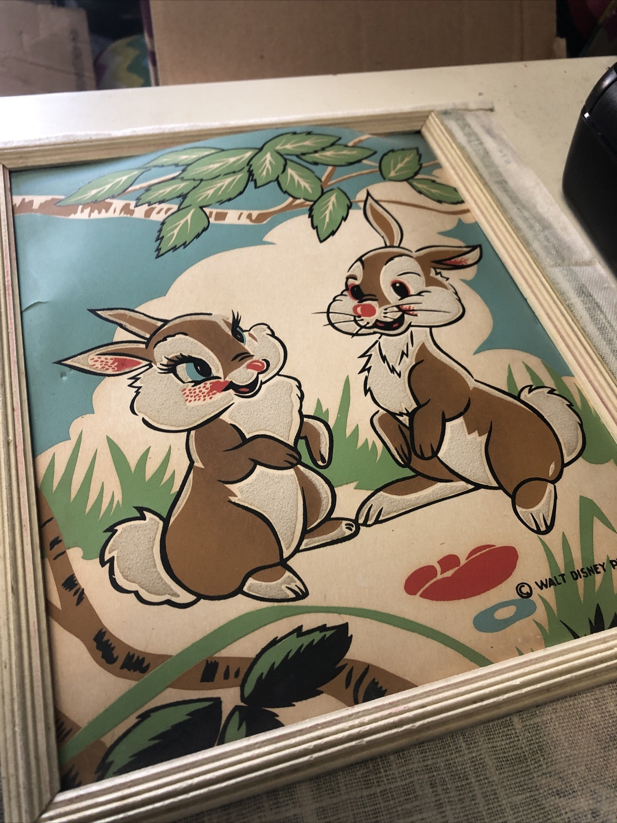 Lot Of 3 Vintage Walt Disney Framed Pictures Bambi Mickey Mouse Donald Duck4