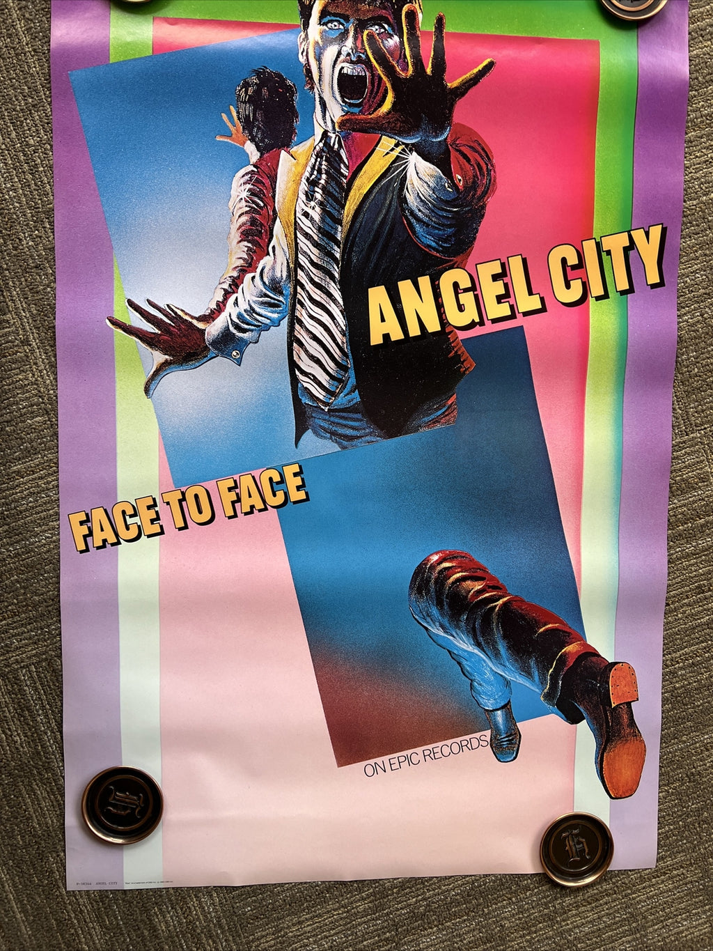 #192 1980 Angel City Face To FacE Record Store promo poster 24 X 36”7