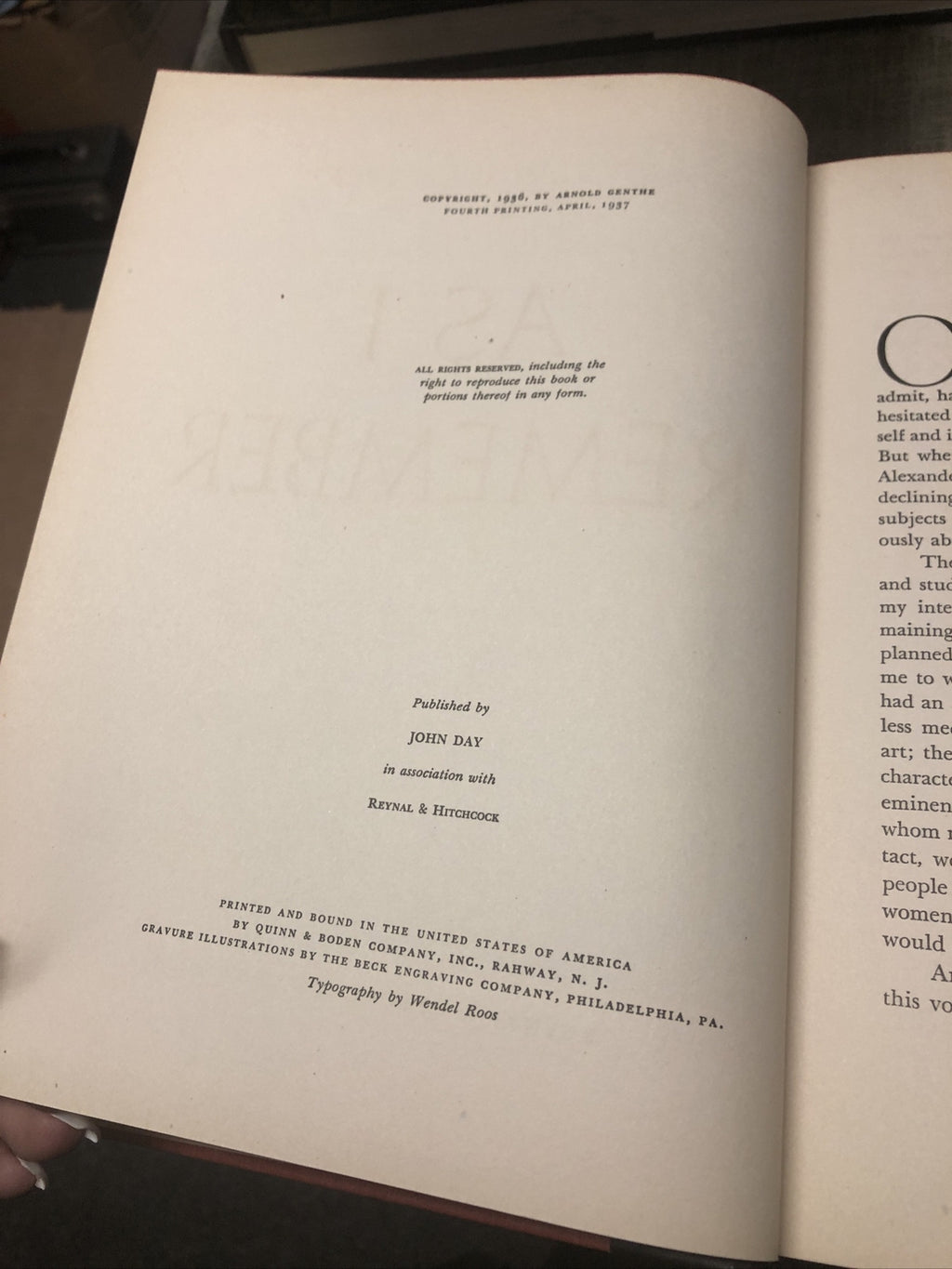 As I Remember Arnold Genthe 19376