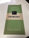 Vintage France 1951 Normandy Map of Paris General Information Travel Info0