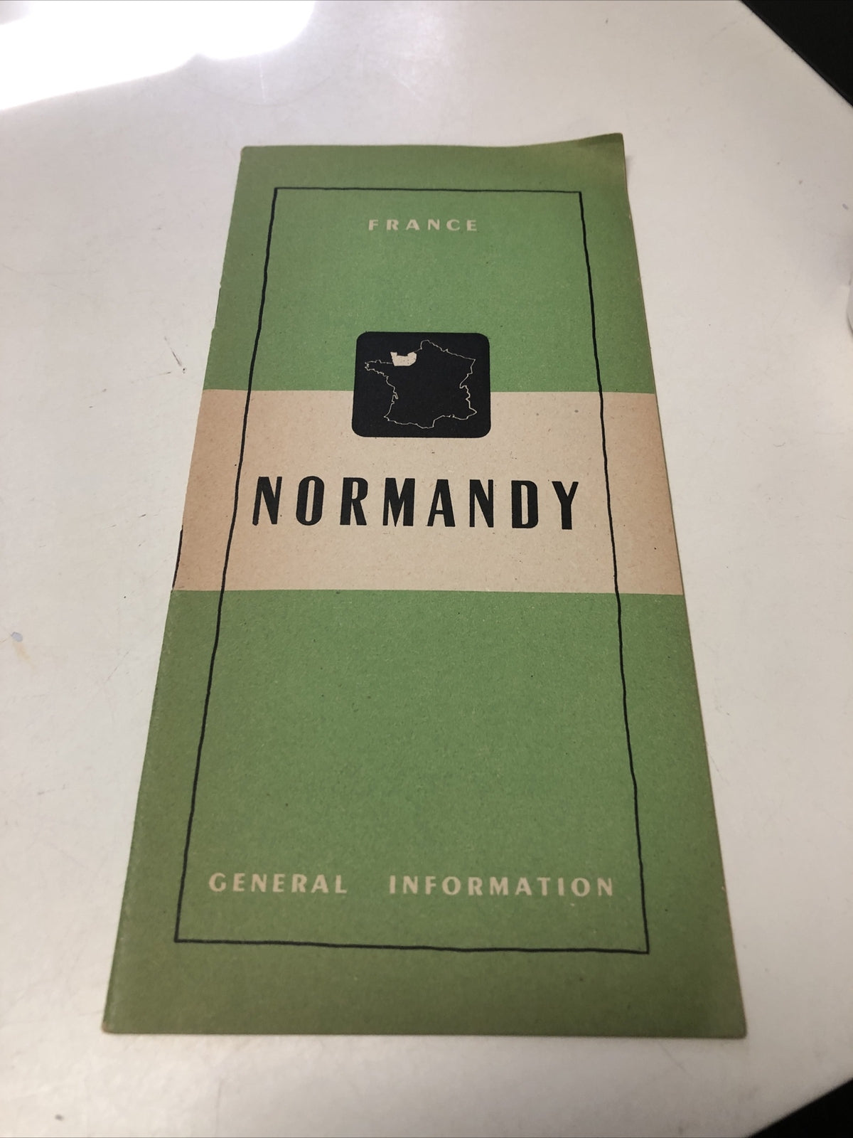 Vintage France 1951 Normandy Map of Paris General Information Travel Info0