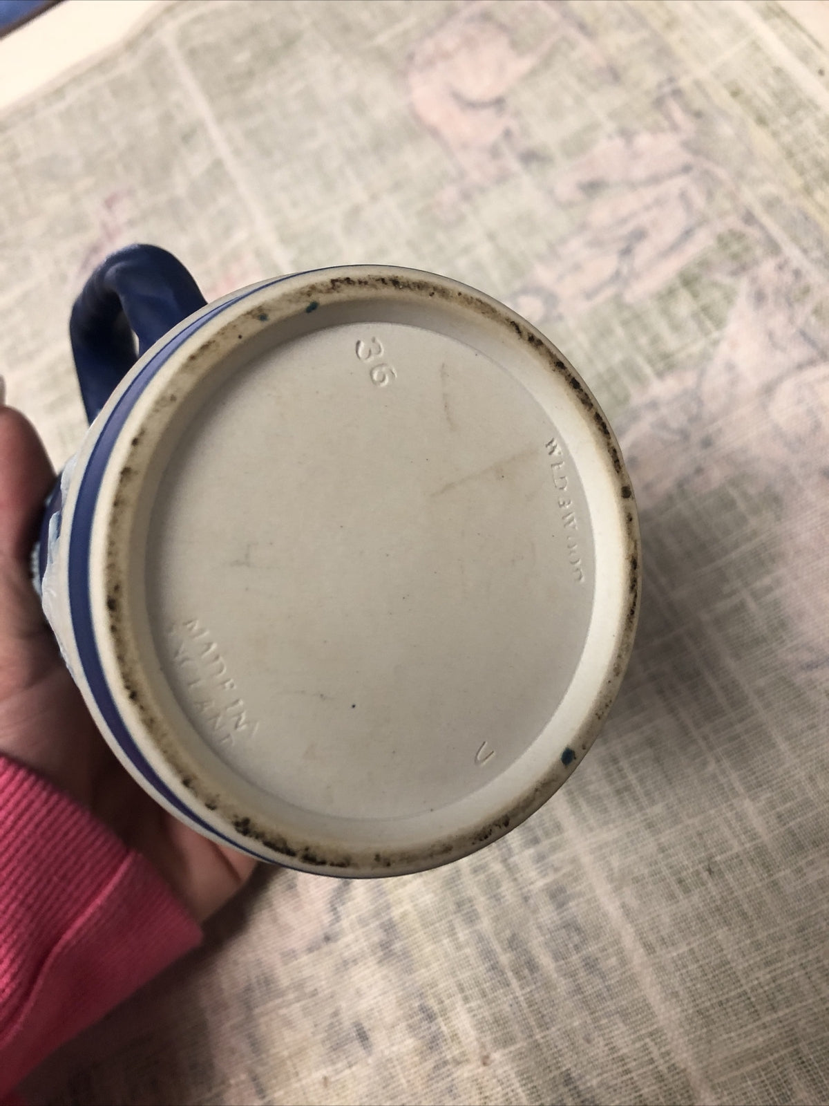 Vintage Wedgwood Jasperware Dark Blue Creamer Pitcher 4.5”x3”6