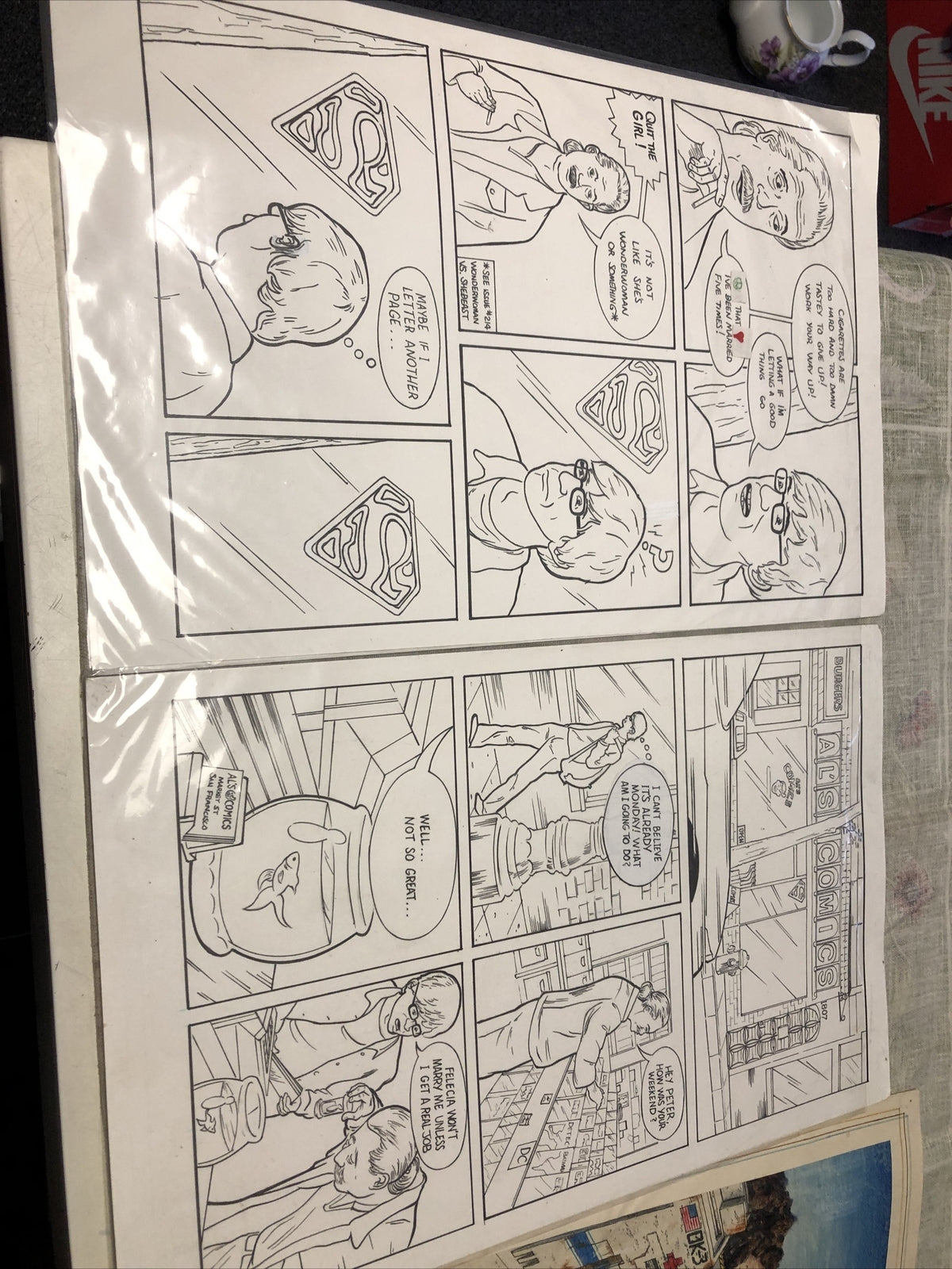 Al’s Comics Posters Lot Of 2 Black & White 17”x11”0