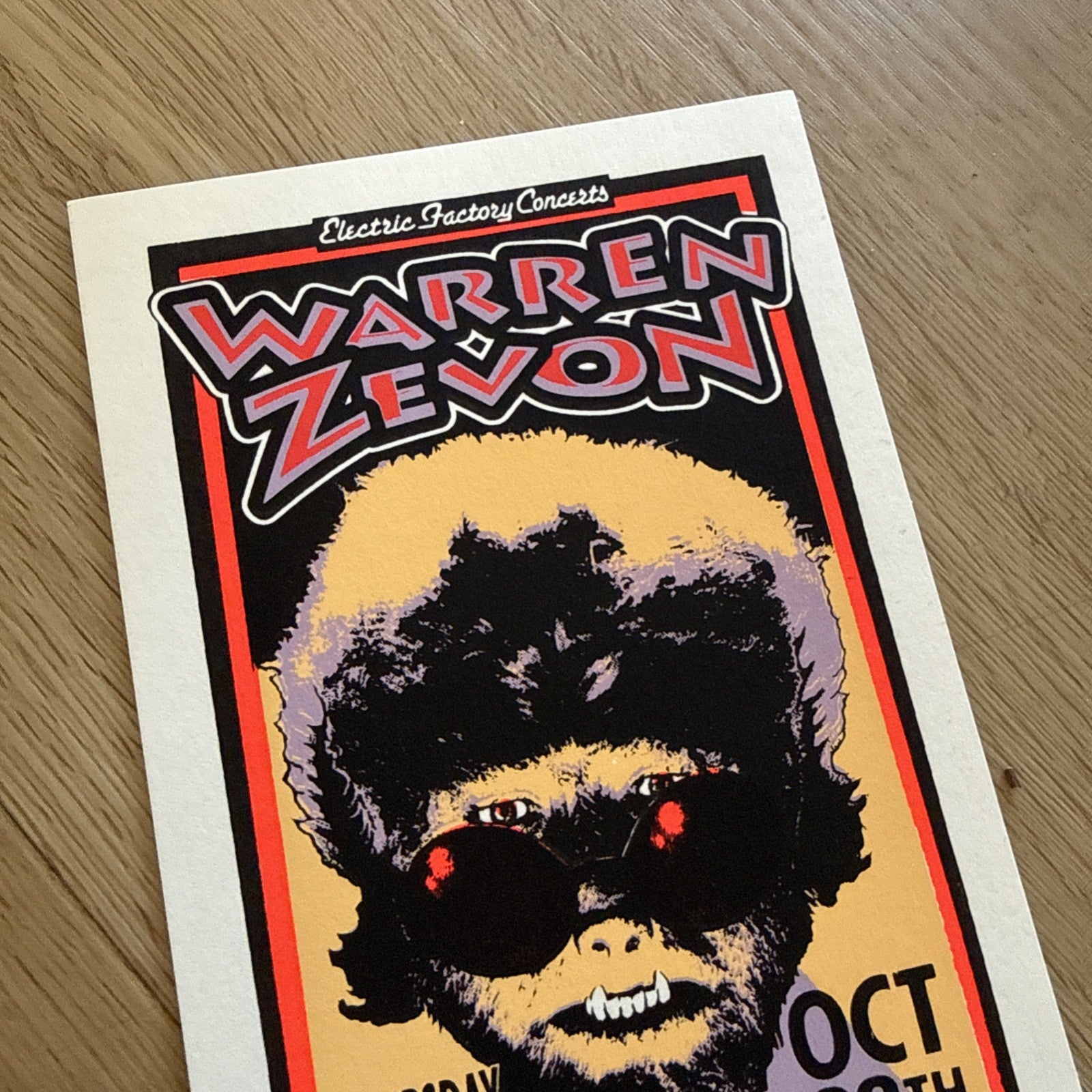 Warren Zevon Handbill 1999 Theatre of Living Arts Philadelphia Mark Arminski Lot2