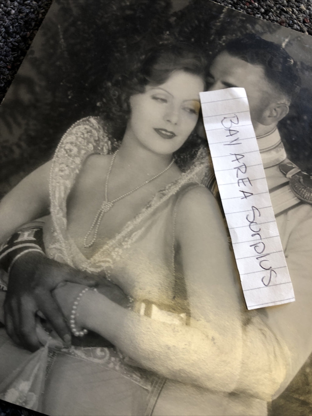 Rare Original Photo Of Greta Garbo & John Gilbert 8.5”x7”5