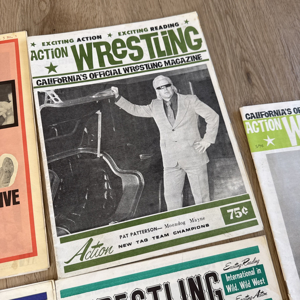 Lot of 5 Vintage 1960s-70s Wrestling Magazines Action Big Time Women Wrestlers5