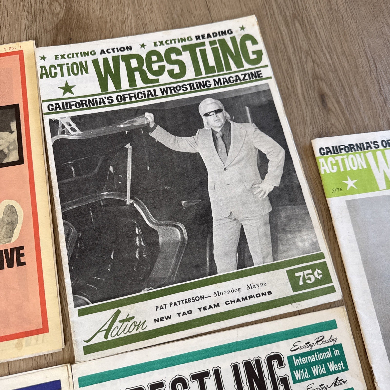 Lot of 5 Vintage 1960s-70s Wrestling Magazines Action Big Time Women Wrestlers5