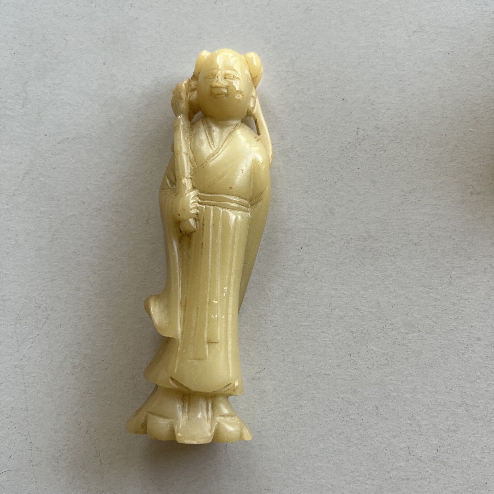Lot of 4 Vintage Decorative Chinese Art Figures, Ceramic, Stone , Wood1