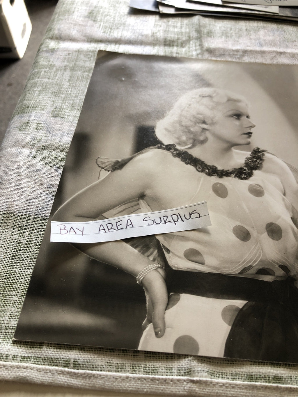RARE Original Vintage Photo Of JEAN HARLOW & FRANCHOT TONE Unpublished 10”x8.5”2