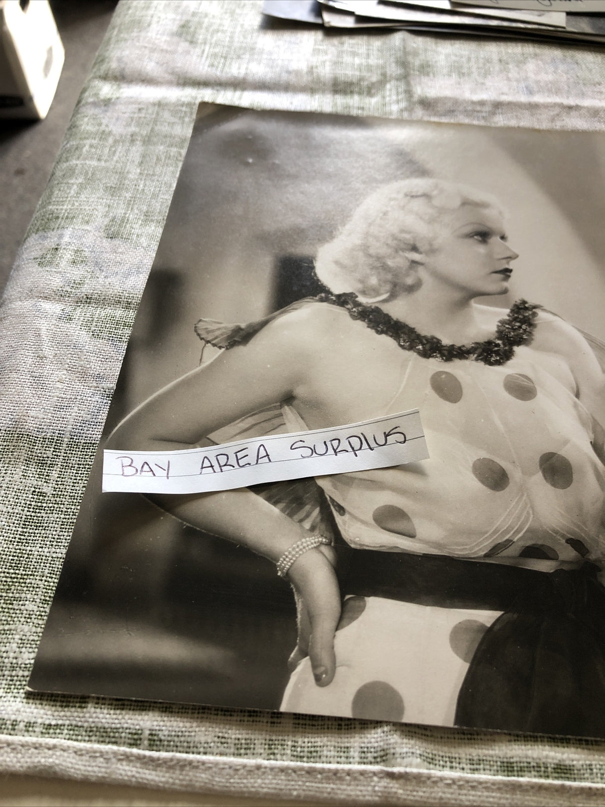 RARE Original Vintage Photo Of JEAN HARLOW & FRANCHOT TONE Unpublished 10”x8.5”2