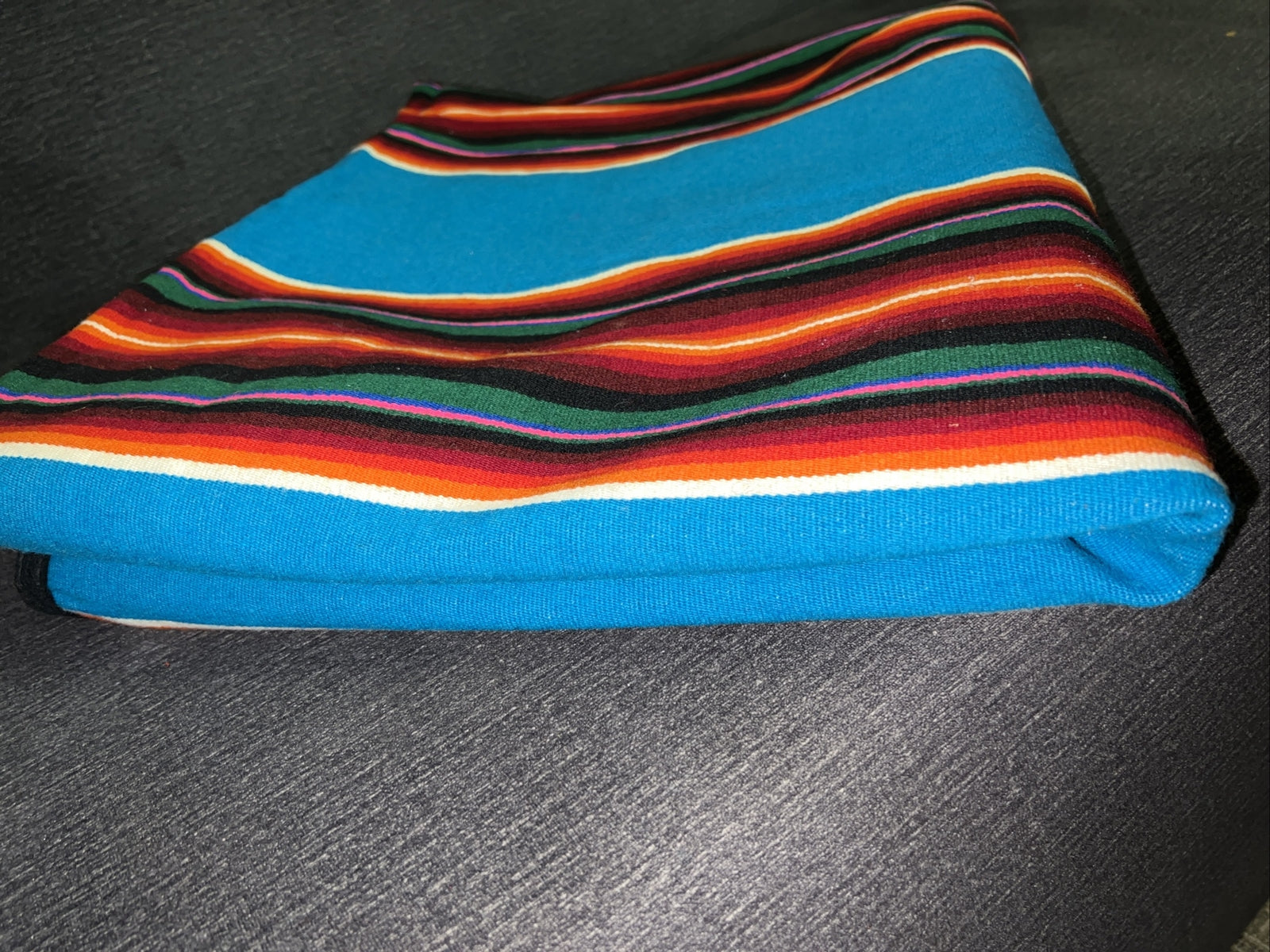 LargeVintage Mexican Saltillo Blanket Serape Rare Vibrant Colors Ethnic Blanket4