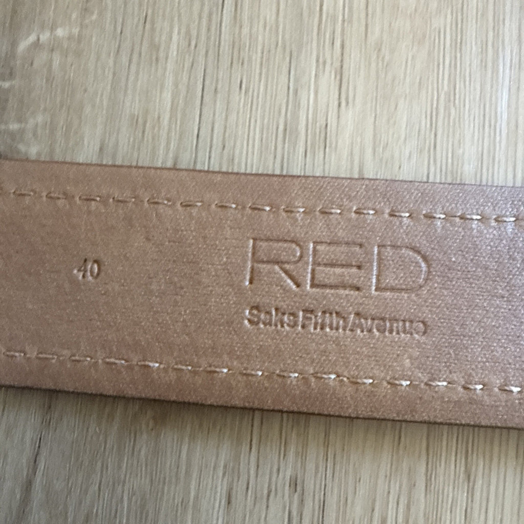 RED Saks Fifth Avenue Leather Belt Size 40 Classic Casual Designer Made In Italy3
