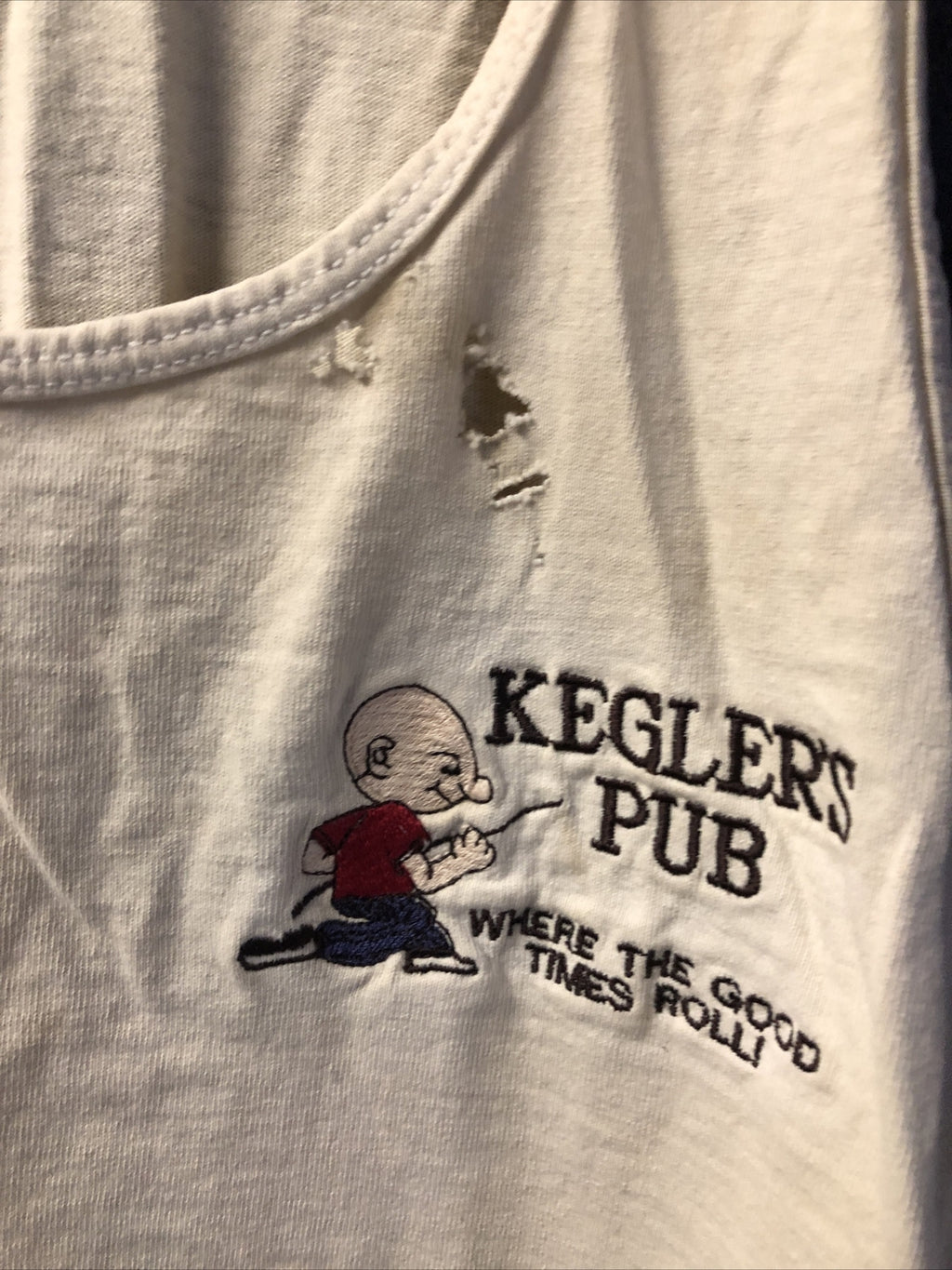 Rare Vintage Keller’s Pub “Where The Good Times Roll!” Muscle Shirt Size Large1