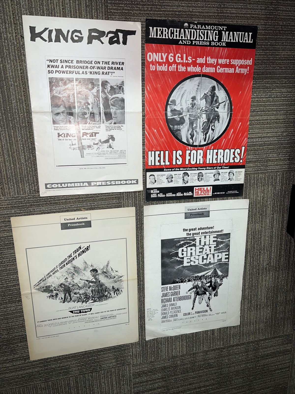 4 Vintage Military Army Film Movie Pressbooks Columbia Paramount United Artists1