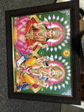 Indian Framed Picture- Lakshmi & Vinayaki (Ganesha) 18.5”x14.5”0