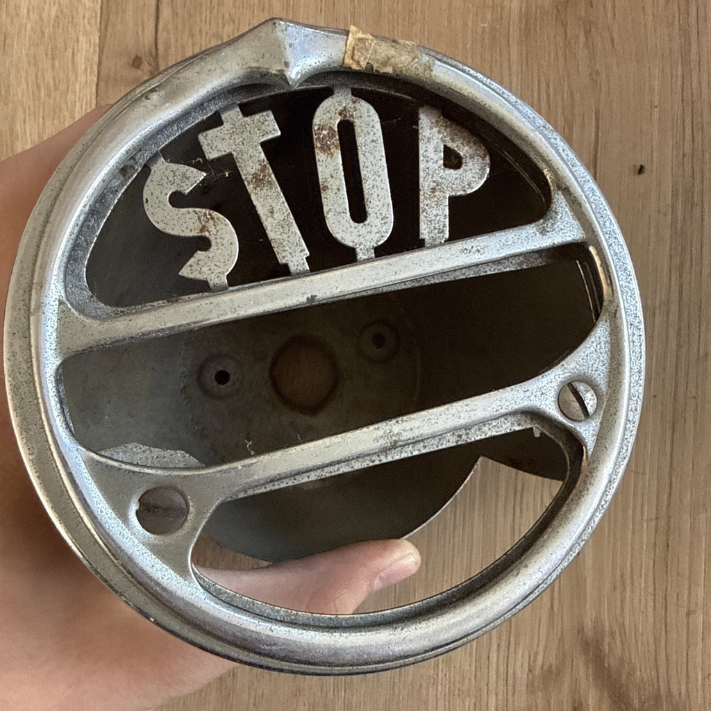 Vintage 5" STOP Tail Light Bezel - Antique Bus Truck SCTA Rat Rod Accessory6