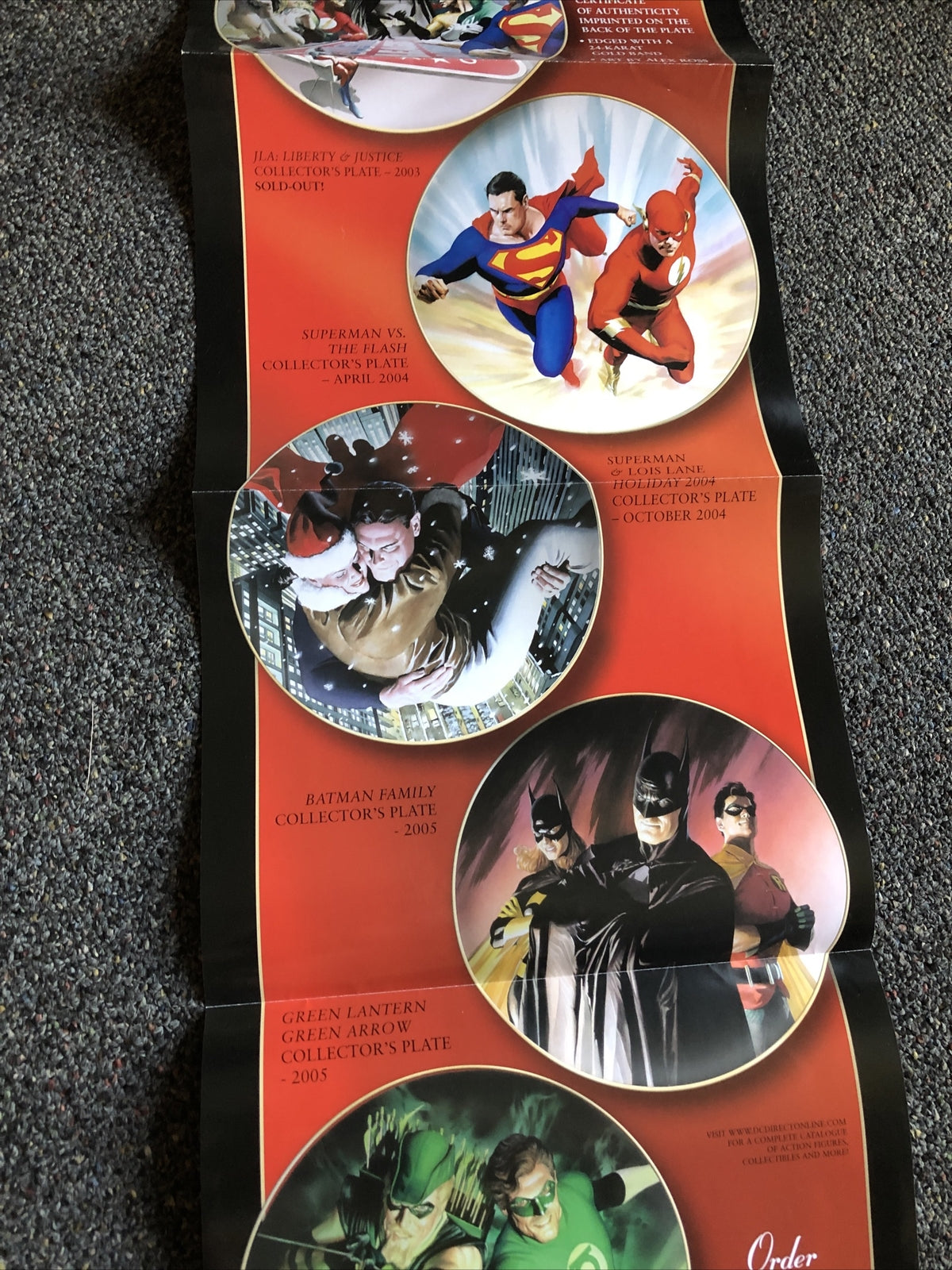 DC Collectors Plates 2005 ALEX ROSS JLA Superman Flash Batman GA/GL PROMO Poster2