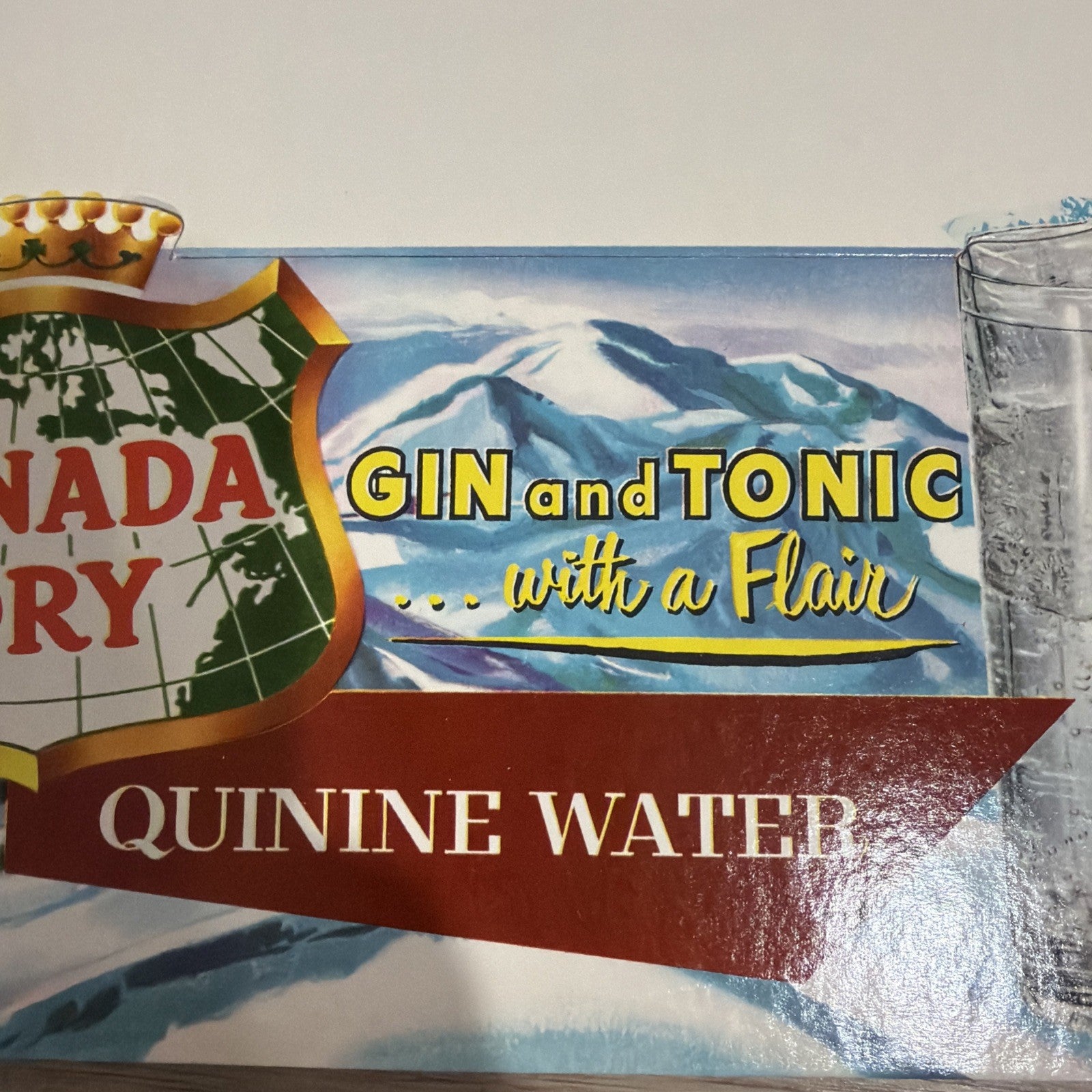 Vintage CANADA DRY Soda Gin and Tonic Cardboard General Store Display Sign2