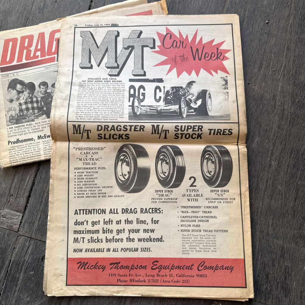 Vintage 1965 Drag World Magazine NHRA AHRA Don Prudhomme Spot Brakes Lot1