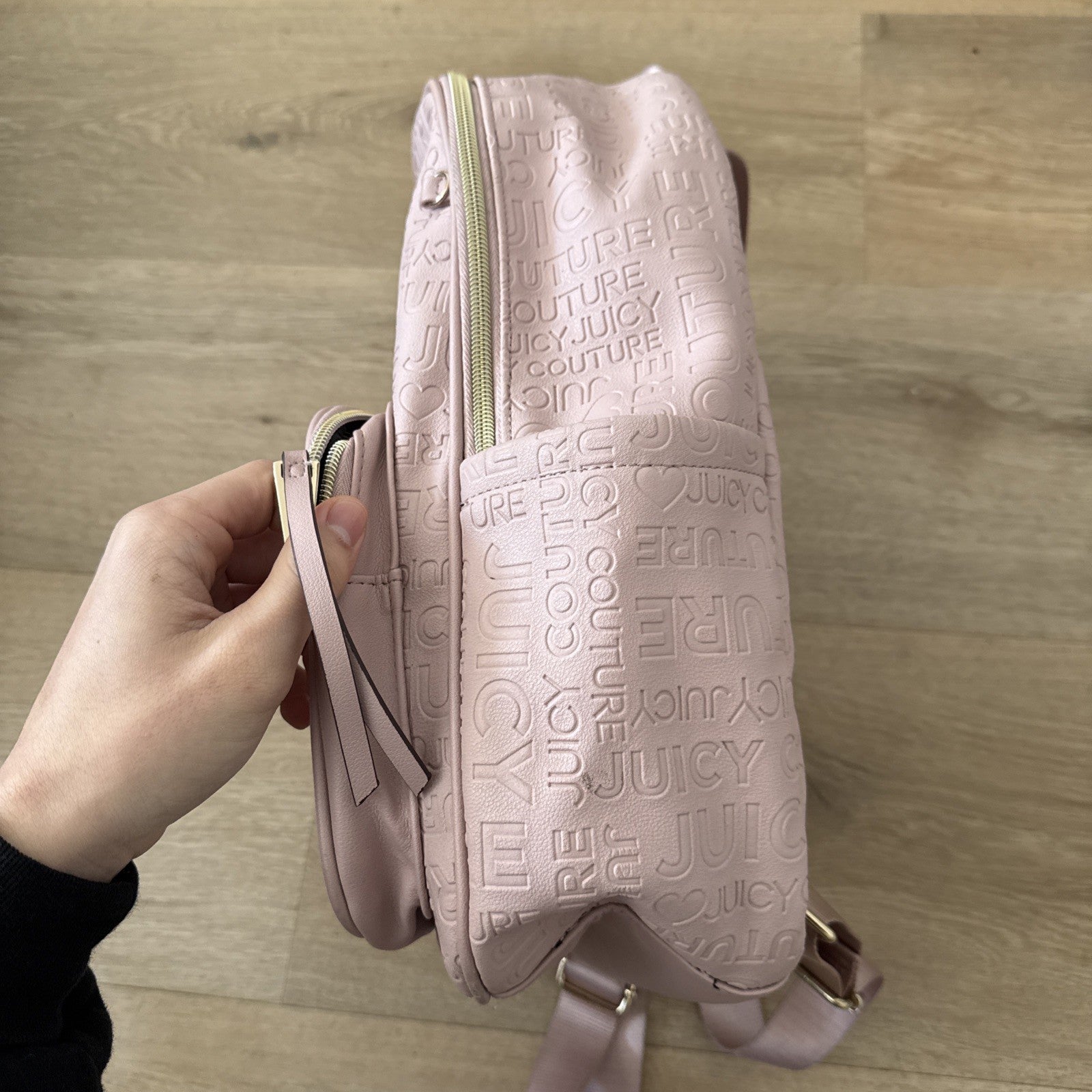 Juicy Couture Pink and Gold Word Search Backpack1