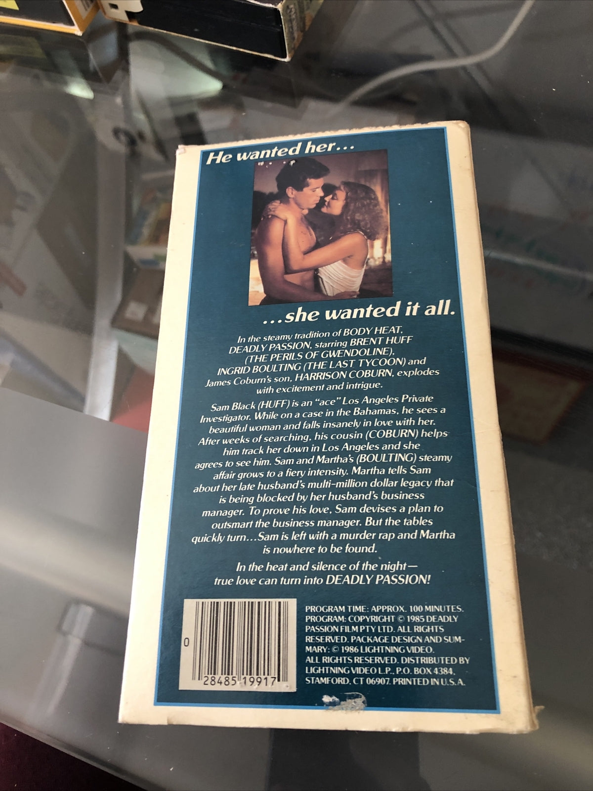 RARE Deadly Passion Beta Tape Not VHS 1986 Brent Huff Lightning Video Murder2