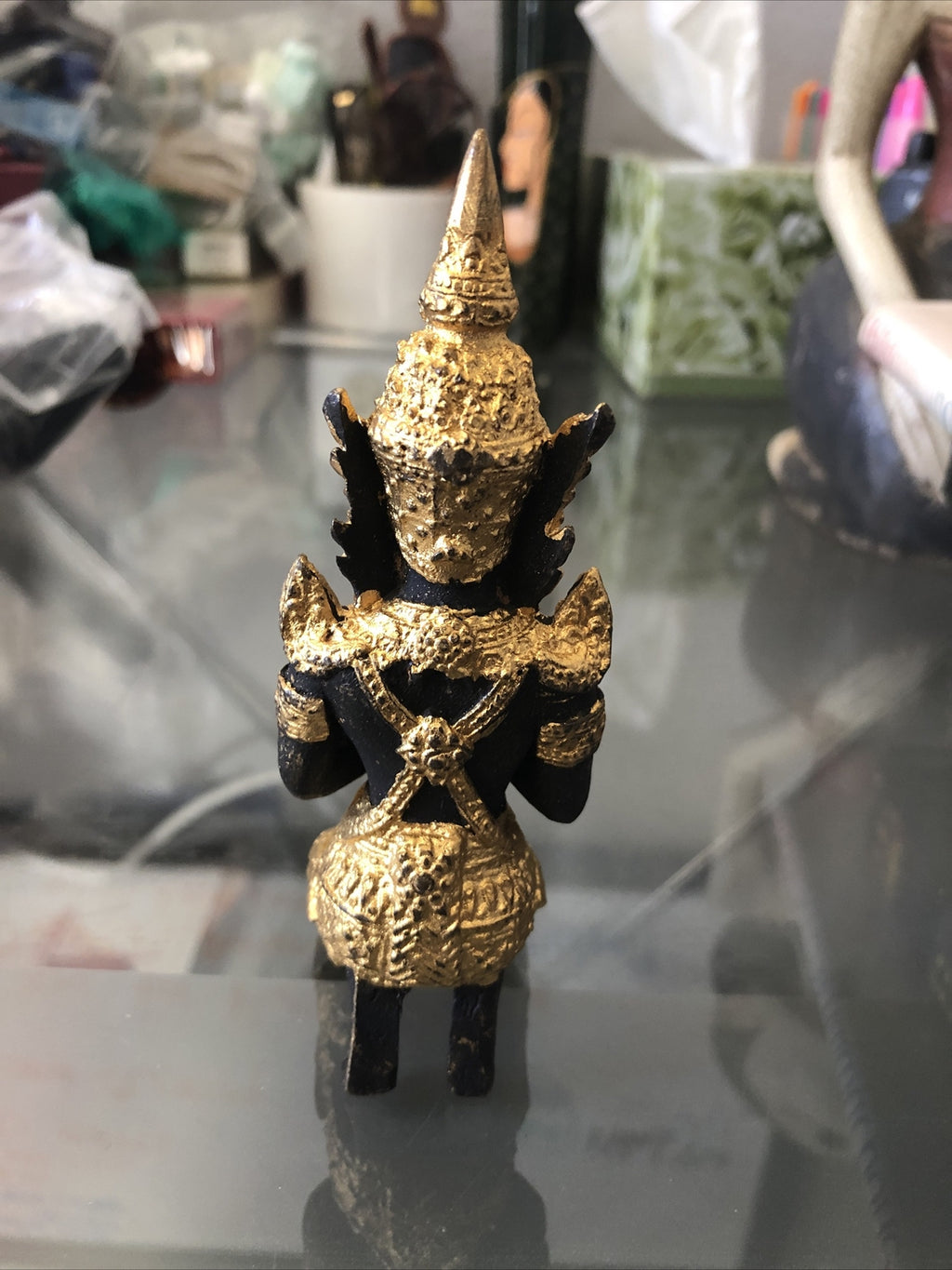 Buddhist Statue Figure Antique Namaste Thailand Thai God Figure About 5” Tall3