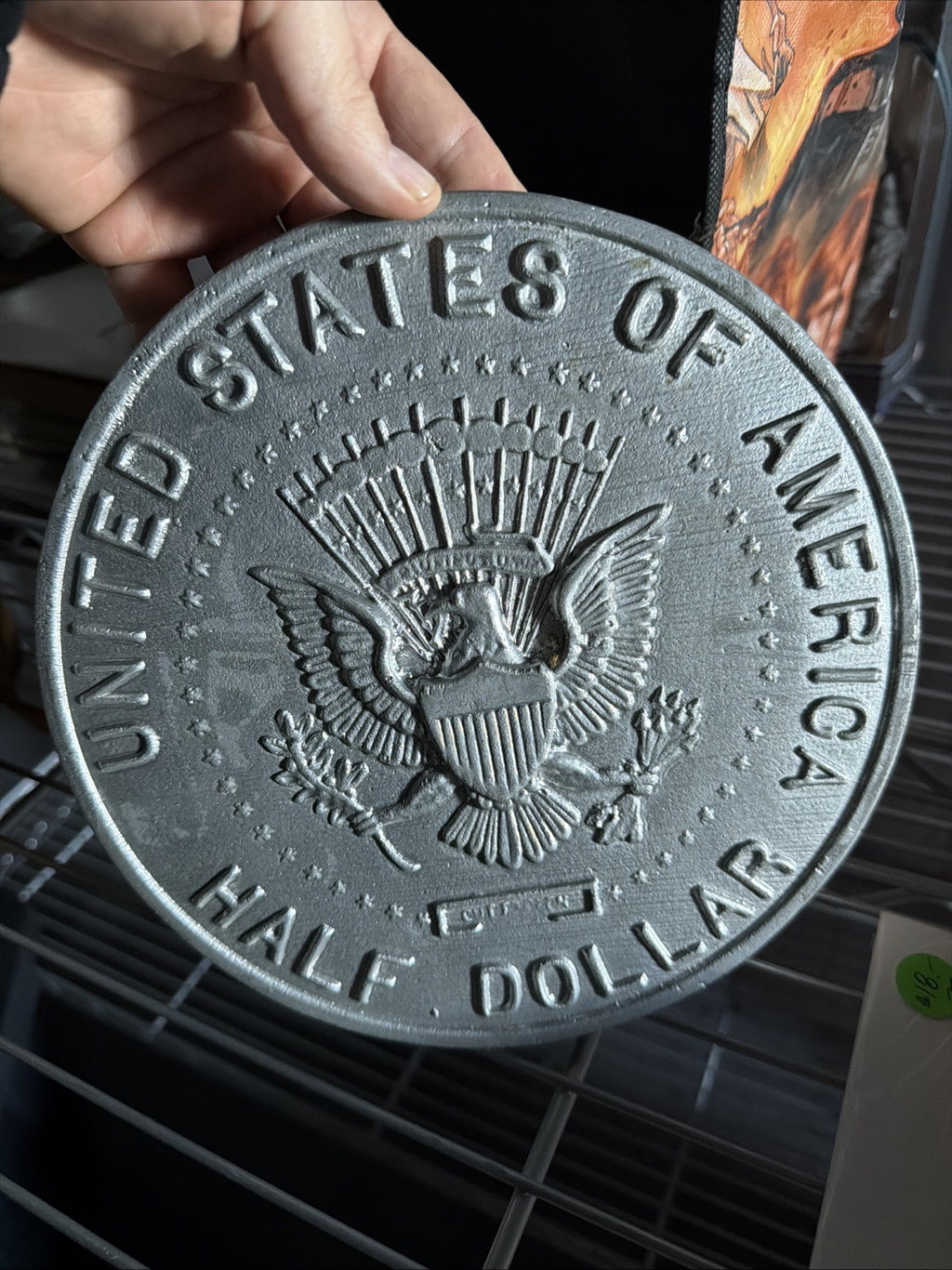 Large Vintage Cast 10” 1964 Silver Kennedy Half Dollar 90% Silver2