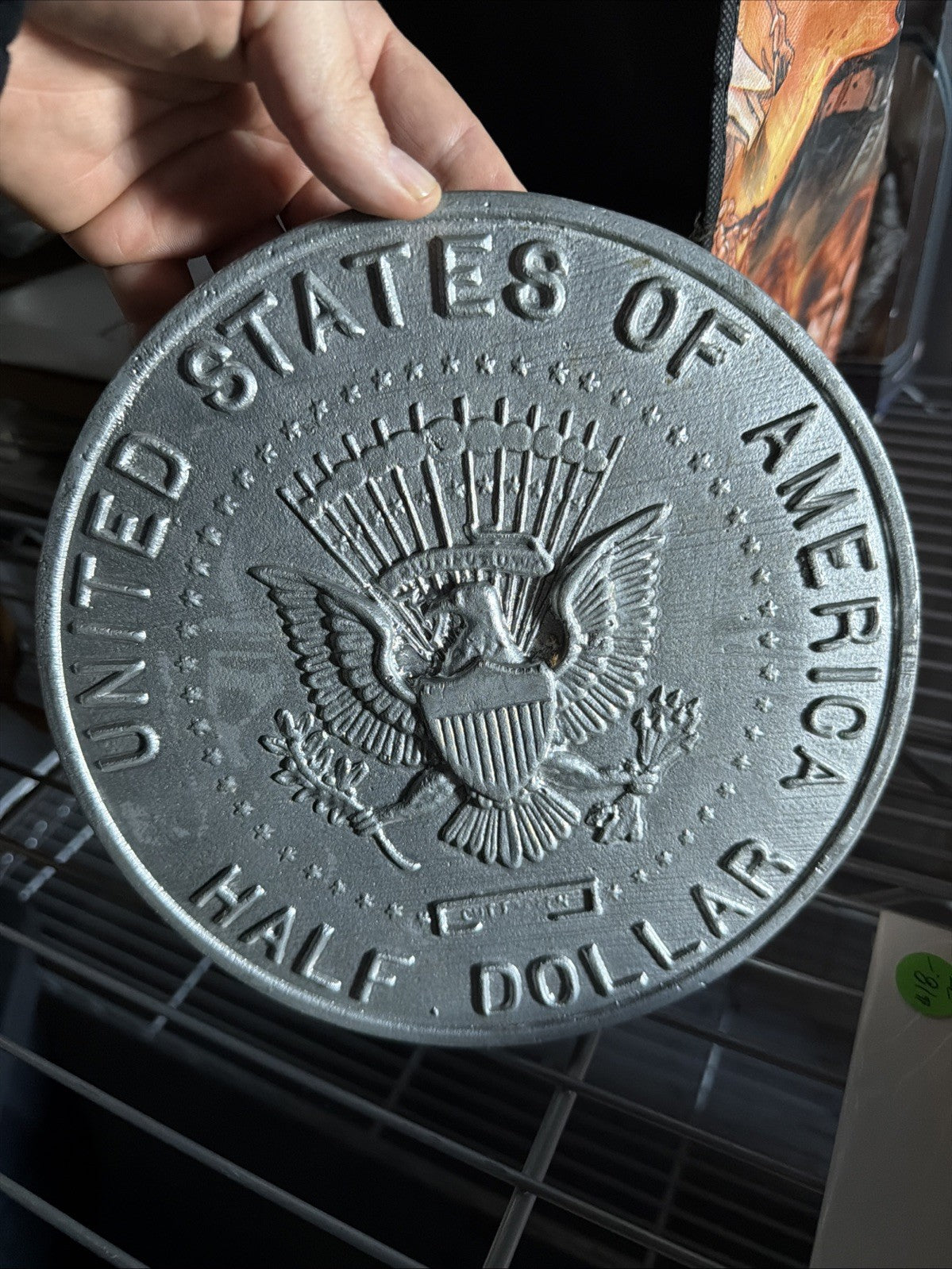 Large Vintage Cast 10” 1964 Silver Kennedy Half Dollar 90% Silver2
