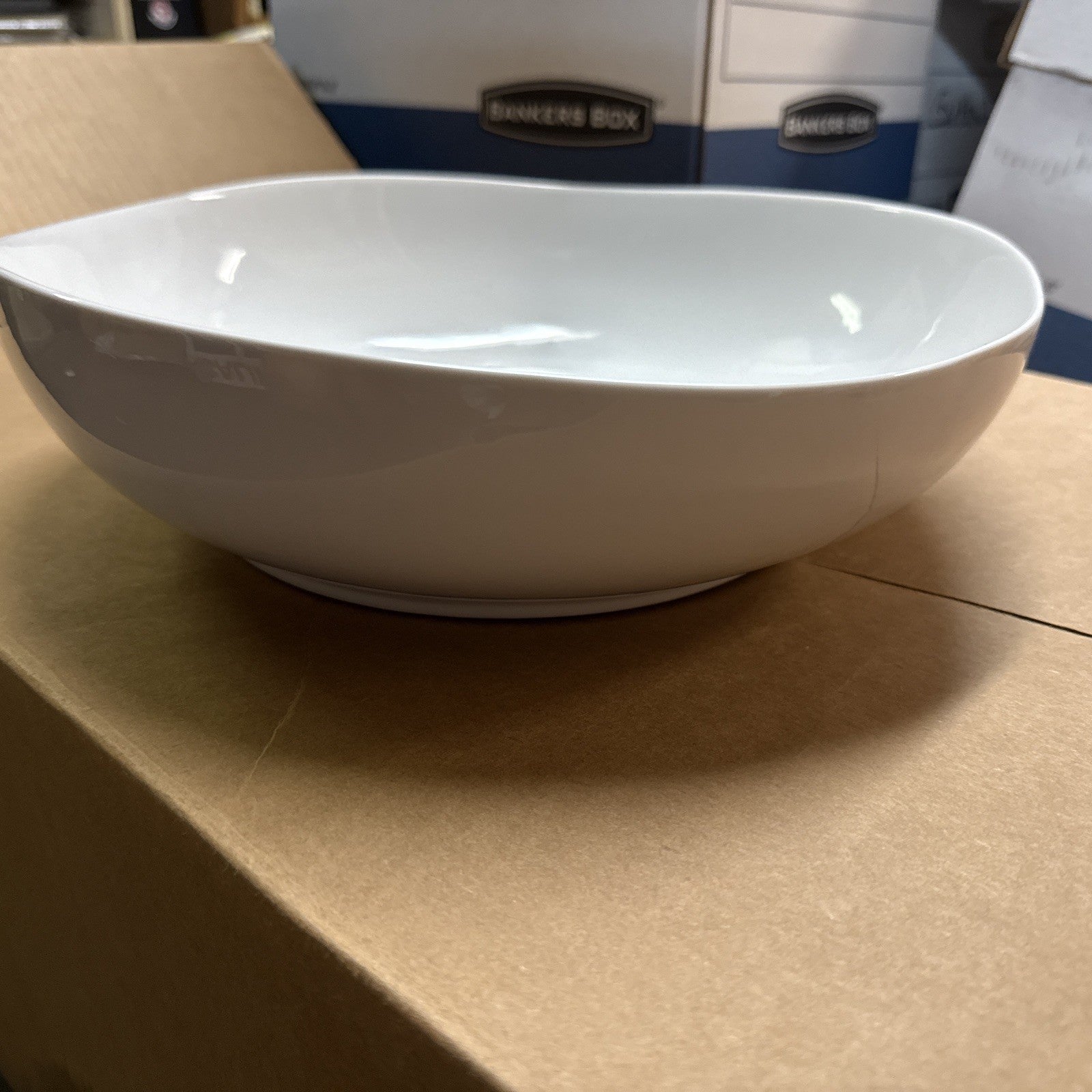 Large 13” West Elm  Organic Pasta Bread Fruit Bowl White2